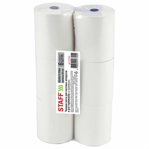 {{photo.Alt || photo.Description || 'Чековая лента ТЕРМОБУМАГА 80 мм (диаметр 65 мм, длина 50 м, втулка 12 мм), КОМПЛЕКТ 6 шт., 44 г/м2, STAFF, 111954'}}