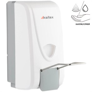 Дозатор локтевой для жидкого мыла и антисептика НАЛИВНОЙ, 1 л, белый, KSITEX, ES-1000 604431