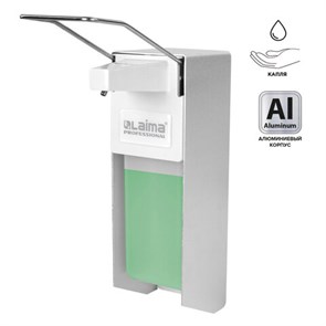 {{photo.Alt || photo.Description || 'Дозатор локтевой для жидкого мыла и геля-антисептика, с еврофлаконом 1 л, LAIMA, металлический, 605706'}}