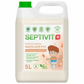 {{photo.Alt || photo.Description || 'Мыло жидкое гипоаллергенное 5 л, SEPTIVIT &quot;Миндальное молочко&quot;, биоразлагаемое'}}