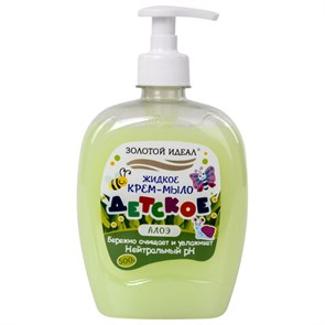 {{photo.Alt || photo.Description || 'Мыло-крем жидкое ДЕТСКОЕ 500 г, ЗОЛОТОЙ ИДЕАЛ, Алоэ, дозатор, 605518'}}