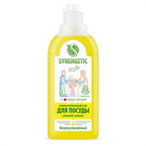 {{photo.Alt || photo.Description || 'Гель для мытья посуды антибактериальный 500 мл, SYNERGETIC &quot;Лимон&quot;, 103051'}}