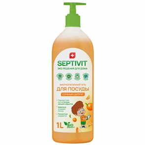 {{photo.Alt || photo.Description || 'Средство для мытья посуды гипоаллергенное 1 л, SEPTIVIT &quot;Сочный цитрус&quot;, биоразлагаемый, дозатор, 41110'}}