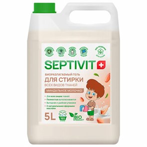 {{photo.Alt || photo.Description || 'Гель для стирки всех типов ткани гипоаллергенный 5 л, SEPTIVIT &quot;Миндальное молочко&quot;,'}}