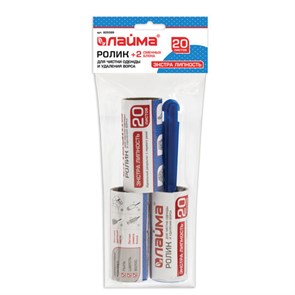 {{photo.Alt || photo.Description || 'Ролик для чистки одежды и удаления ворса + 2 сменных блока по 20 листов, экстра липкость, LAIMA, 605399'}}