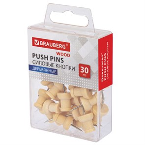 {{photo.Alt || photo.Description || 'Силовые кнопки-гвоздики BRAUBERG WOOD, деревянные, 30 штук, 10 мм, 272759'}}