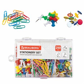 {{photo.Alt || photo.Description || 'Набор BRAUBERG, скрепки цветные 28 мм/100 шт., кнопки канцелярские 100 шт., силовые кнопки 50 шт., 229675'}}