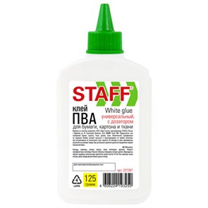 {{photo.Alt || photo.Description || 'Клей ПВА STAFF EVERYDAY, 125 г, с дозатором, 227387'}}