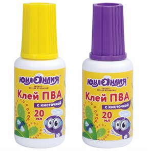 {{photo.Alt || photo.Description || 'Клей ПВА с кисточкой, 20 г, ЮНЛАНДИЯ, 228420'}}