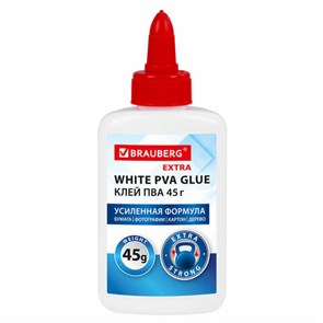 {{photo.Alt || photo.Description || 'Клей ПВА, усиленный, BRAUBERG Extra (бумага, фотографии, картон, дерево), 45 г, 271938'}}