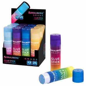 {{photo.Alt || photo.Description || 'Клей-карандаш в градиентном корпусе BRAUBERG &quot;Grade&quot;, 21 г, PVP-основа, ассорти, 271247'}}