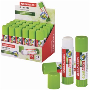 {{photo.Alt || photo.Description || 'Клей-карандаш на натуральной основе BRAUBERG GREEN, 15 г, 270437'}}