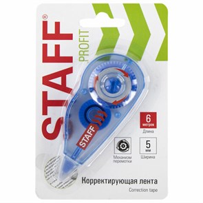 {{photo.Alt || photo.Description || 'Корректирующая лента STAFF PROFIT, 5 мм х 6 м, механизм перемотки, корпус голубой, блистер, европодвес, 271254'}}