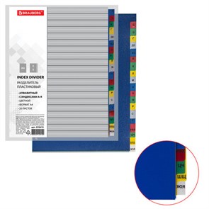 {{photo.Alt || photo.Description || 'Разделитель пластиковый BRAUBERG, А4, 20 листов, алфавитный А-Я, оглавление, цветной, РОССИЯ, 225615'}}