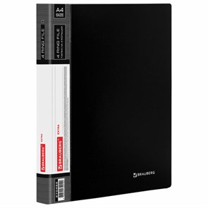 {{photo.Alt || photo.Description || 'Папка на 4 кольцах, ширина 25 мм, BRAUBERG EXTRA, до 170 листов, ЧЕРНАЯ, 0,7 мм, 270482'}}