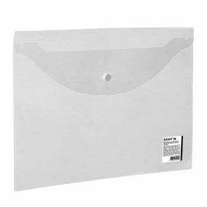 {{photo.Alt || photo.Description || 'Папка-конверт с кнопкой STAFF, А4, до 100 листов, прозрачная, 0,15 мм, 270467'}}