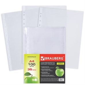 {{photo.Alt || photo.Description || 'Папки-файлы перфорированные А4 BRAUBERG &quot;PREMIUM&quot;, комплект 100 шт., гладкие, &quot;Яблоко&quot;, 35 мкм, 221710'}}