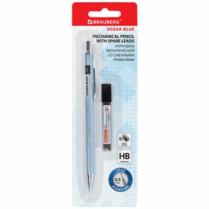 {{photo.Alt || photo.Description || 'Карандаш механический 0,5 мм + грифели HB 12 штук на блистере, BRAUBERG &quot;OCEAN BLUE&quot;, 181970'}}