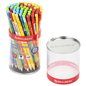 {{photo.Alt || photo.Description || 'Карандаш чернографитный BRAUBERG &quot;AROUND THE WORLD&quot;, 1 шт., HB, с ластиком, корпус ассорти, 181747'}}