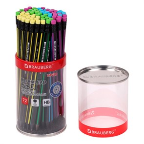 {{photo.Alt || photo.Description || 'Карандаш чернографитный BRAUBERG &quot;VIVID&quot;, 1 шт., HB, с ластиком, корпус ассорти, 181756'}}