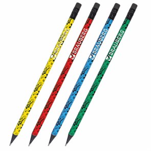 {{photo.Alt || photo.Description || 'Карандаш чернографитный BRAUBERG, 1 шт., &quot;Fuete&quot;, НВ, c ластиком, черное дерево, корпус ассорти, 180634'}}