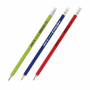 {{photo.Alt || photo.Description || 'Карандаш чернографитный STAFF &quot;Basic&quot; BLP-744, 1 шт., НВ, с ластиком, пластик, корпус ассорти, 181744'}}