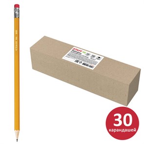 {{photo.Alt || photo.Description || 'Карандаши чернографитные простые с ластиком HB, ВЫГОДНАЯ УПАКОВКА КОМПЛЕКТ 30 штук, STAFF, 181881'}}