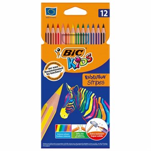 {{photo.Alt || photo.Description || 'Карандаши цветные BIC &quot;Evolution Stripes&quot;, 12 цветов, шестигранные, грифель 9505221'}}