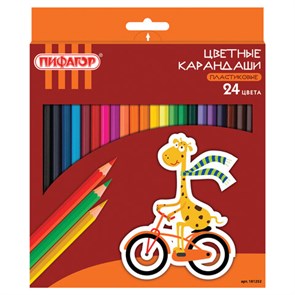 {{photo.Alt || photo.Description || 'Карандаши цветные ПИФАГОР &quot;ЖИРАФ&quot;, 24 цвета, шестигранные, 181252'}}