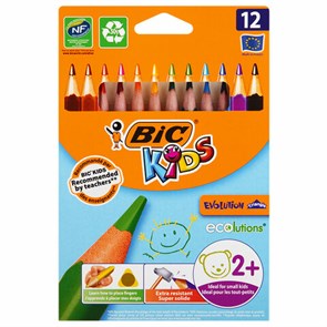 {{photo.Alt || photo.Description || 'Карандаши цветные утолщенные BIC &quot;Kids Evolution Triangle&quot;, 12 цветов, трехгранные, грифель 4 мм, 8297356, 82973511'}}
