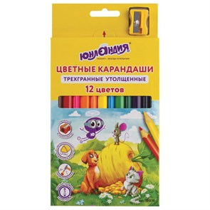 {{photo.Alt || photo.Description || 'Карандаши цветные утолщенные ЮНЛАНДИЯ &quot;СКАЗОЧНЫЙ МИР&quot;, 12 цветов + ТОЧИЛКА, трехгранные, грифель 5 мм, натуральное дерево, 181370'}}