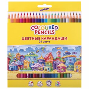 {{photo.Alt || photo.Description || 'Карандаши цветные ЮНЛАНДИЯ &quot;ДОМИКИ&quot;, 24 цвета, шестигранные, грифель 3 мм, 181838'}}