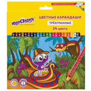 {{photo.Alt || photo.Description || 'Карандаши цветные ЮНЛАНДИЯ &quot;ЮНЛАНДИК-ДЕТЕКТИВ&quot;, 24 цвета, с РАСКРАСКОЙ, трехгранные, грифель 3 мм, натуральное дерево, 181682'}}