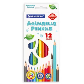 {{photo.Alt || photo.Description || 'Карандаши цветные акварельные BRAUBERG PREMIUM AQUARELLE, 12 цветов, трехгранные, утолщенный грифель 4 мм, натуральное дерево, 181671'}}