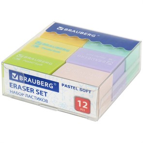 {{photo.Alt || photo.Description || 'Ластики BRAUBERG &quot;Pastel Soft&quot; НАБОР 12 шт., размер ластика 31х20х10 мм, экологичный ПВХ, 229598'}}