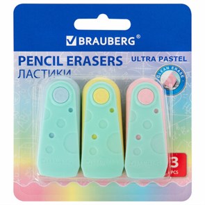 {{photo.Alt || photo.Description || 'Ластики BRAUBERG &quot;ULTRA PASTEL&quot;, НАБОР 3 ШТУКИ, 57х24х15 мм, ассорти пастель, бирюзовый пластиковый держатель, блистер, 272689'}}