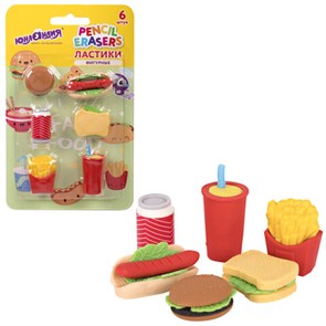 {{photo.Alt || photo.Description || 'Ластики фигурные ЮНЛАНДИЯ &quot;Фастфуд&quot;, НАБОР 6 штук, блистер, 272670'}}