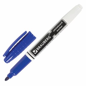 {{photo.Alt || photo.Description || 'Маркер стираемый для белой доски СИНИЙ, BRAUBERG, 4 мм, с клипом, эргономичный корпус, 150847'}}