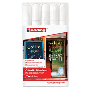 {{photo.Alt || photo.Description || 'Маркеры меловые EDDING 4095 НАБОР 5 шт., 2-3 мм, БЕЛЫЕ, влагостираемые, для гладких поверхностей, E-4095/5S/49'}}