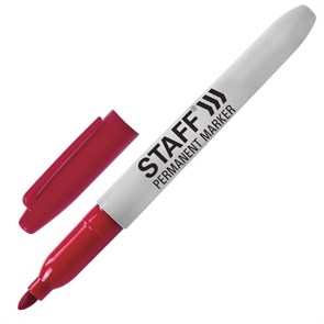 {{photo.Alt || photo.Description || 'Маркер перманентный STAFF EVERYDAY PM-233, КРАСНЫЙ, эргономичный корпус, круглый наконечник 2 мм, 151235'}}