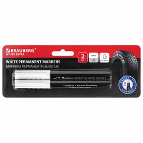 {{photo.Alt || photo.Description || 'Маркеры перманентные BRAUBERG WHITE EXTRA, БЕЛЫЕ, НАБОР 2 ШТУКИ, круглый наконечник 3 мм, 152489'}}