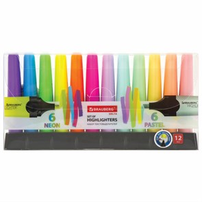 {{photo.Alt || photo.Description || 'Набор текстовыделителей 12 ЦВЕТОВ на подставке, BRAUBERG &quot;DELTA&quot;, линия 1-5 мм, 151737'}}