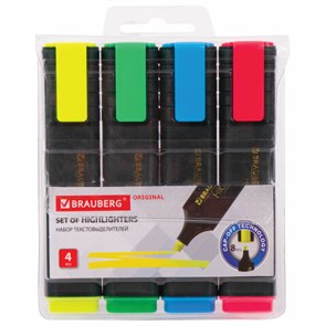 {{photo.Alt || photo.Description || 'Набор текстовыделителей 4 ЦВЕТА, BRAUBERG &quot;ORIGINAL&quot;, линия письма 1-5 мм, 151689'}}