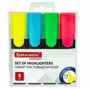 {{photo.Alt || photo.Description || 'Набор текстовыделителей BRAUBERG 4 шт., АССОРТИ, &quot;Contract&quot;, линия 1-5 мм, 150394'}}