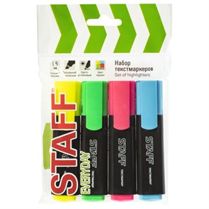 {{photo.Alt || photo.Description || 'Набор текстовыделителей STAFF &quot;EVERYDAY&quot; HL-116, 4 шт., АССОРТИ, линия 1-5 мм, 150116'}}