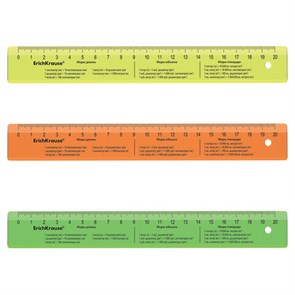 {{photo.Alt || photo.Description || 'Линейка пластиковая 20 см, ERICH KRAUSE &quot;NEON&quot;, с единицами измерения, ассорти, 55502'}}