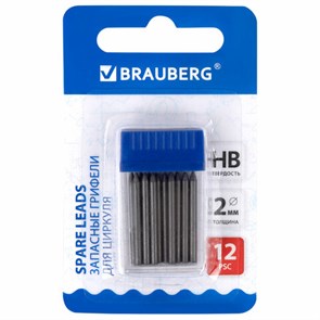 {{photo.Alt || photo.Description || 'Грифели запасные для циркуля BRAUBERG, 12 шт. по 24 мм, HB, толщина 2 мм, блистер, 210805'}}