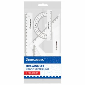 {{photo.Alt || photo.Description || 'Набор чертежный BRAUBERG (линейка 20 см, 2 треугольника, транспортир), прозрачный, 210853'}}