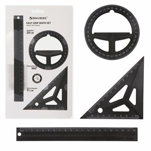 {{photo.Alt || photo.Description || 'Набор чертежный BRAUBERG объёмный (линейка 20 см, угольник, транспортир), черный, подвес, 210746'}}