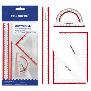 {{photo.Alt || photo.Description || 'Набор чертежный большой BRAUBERG &quot;Crystal&quot; (линейка 30 см, 2 угольника, транспортир), выделенная шкала, 210297'}}